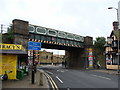 Iron railway bridge in Staines town centre