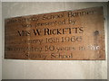 Commemorative plaque within St Andrew, Okeford Fitzpaine