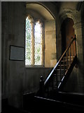 ST8010 : St Andrew, Okeford Fitzpaine: stairs to the bell tower by Basher Eyre