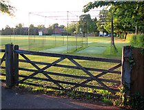 TL4358 : Trinity Old Field: cricket nets by John Sutton