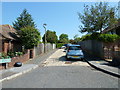 Looking from Worlds End Lane into Farrant Close