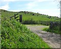 Track and gates to the fields