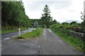 A828 and cemetery access road near Duror