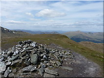 NN6743 : Meall Greigh - summit cairn by Richard Law