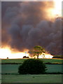 Smoke rising from Plumtree Farm industrial estate