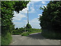 Road junction by Haddons Farm