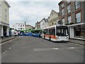 Buses in the market place