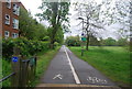 The Capital Ring, north of Bedford Hill, crossing Tooting Bec Common