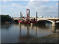 TQ2877 : Drilling platform on the River Thames by PAUL FARMER