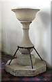 TF7329 : St Mary's church in Anmer - C18 baluster font by Evelyn Simak