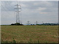 Pylons cross the fields near Winterbourne