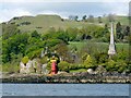 NS4373 : Dunglass Castle and the Henry Bell Monument by Lairich Rig