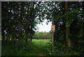 Footpath off Freshfield Lane, through a hedge, by the brickwork