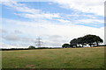 Field and overhead power lines at Tresamble