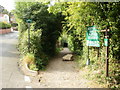 Signs at the start of the entrance path to Allt-yr-yn Local Nature Reserve, Newport