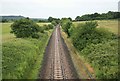 Waterloo - Exeter railway looking west nr West Hatch 