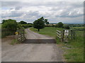 Cattle grid on minor road towards North Grimston