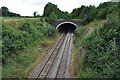 Railway tracks and tunnel at Tutshill, looking towards Chepstow