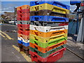 NT6779 : United Colours of Fishboxes at Victoria Harbour, Dunbar by Richard West