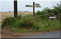 Road sign at junction on Jockey Lane