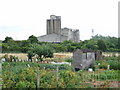 Allotments with Halling concrete works in the background