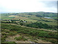 SH9771 : View towards Llannefydd from Mynydd y Gaer's southern ramparts by Jeremy Bolwell
