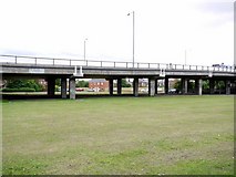 NZ3265 : Road flyover near Jarrow Bus Station by Andrew Curtis