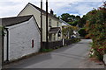 Street scene in Llanvair Discoed with postbox