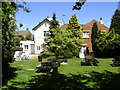 The beer garden at the Hare and Hounds