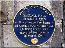 NZ8910 : Bagdale Old Hall, Blue plaque by Mike Kirby