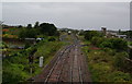 Railway lines approaching Maryport Station