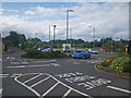 Pavement markings lead you to fast food