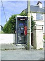 Phone box and post box at Treffgarn Owen