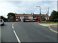 Looking from Meadow Road towards a bus in Brougham Road