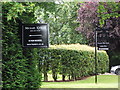 Signs at entrance to Dunns Pitts Farm, Hollis Lane