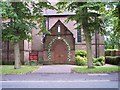 Floral archway adorns the entrance to Highfield church