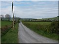 Private access road to farms and woodland west of the Ballybannon Road