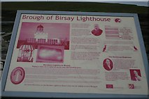 HY2428 : Information board about Brough of Birsay lighthouse by Becky Williamson