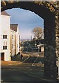 Glanymor and Balaclafa Road seen through the North Gate arch