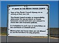 Parish Council warning notice on the seafront