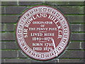 Brown plaque re Sir Rowland Hill KCB