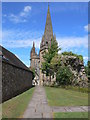 Path leading down to Llandaff Cathedral from Cathedral Green