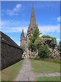 ST1578 : Path leading down to Llandaff Cathedral from Cathedral Green by Eirian Evans