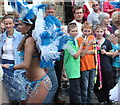 Young and old copping a sneaky look at St Agnes Carnival