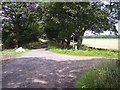 Public Footpath sign on the coach road near Brown Birch Farm