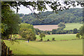 View down dry valley