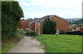 Path from Brynglas Court approaches Bryn Bevan