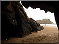 SN1300 : Tenby: St. Catherines Island from under the cliffs by Chris Downer