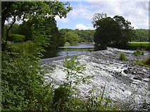 SD7335 : Weir, River Calder, Whalley, Lancashire by Robert Wade