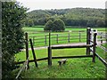 Footpath junction on Lavington Stud Farm